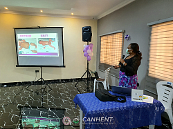 Dr. Tongo giving a lecture on Family Centred Care in Preterm Babies