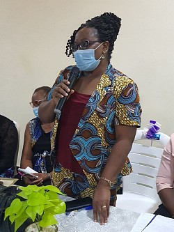 Prof. Oladokun giving her address