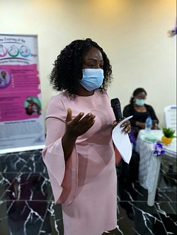 Dr. A.O. Oluleye, Senior Registrar Paediatrics, talking on  Practical Ways To Prevent Infection In The Neonatal Unit
